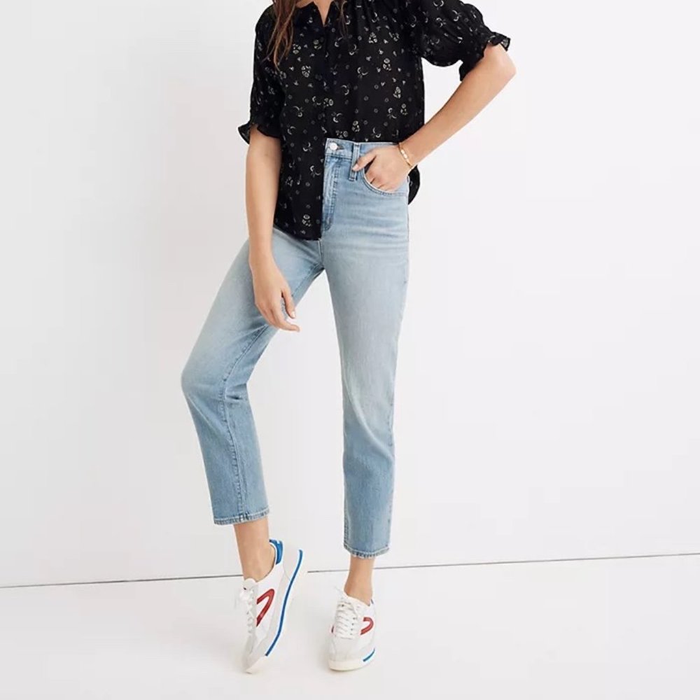 Madewell Classic Straight Jeans in Meadowland Wash size 35